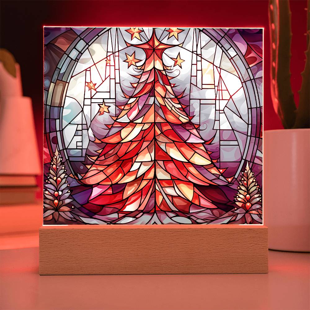 Stained Glass Tree Plaque