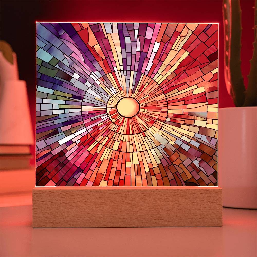 Untitled design (75) Sublimation Stained Glass Square Acrylic Plaque