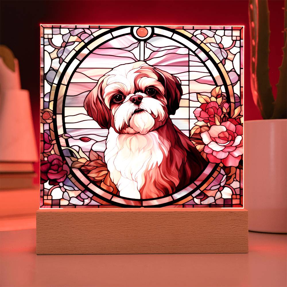 Shih Tzu Dog Acrylic  Square Plaque, Pet Memorial