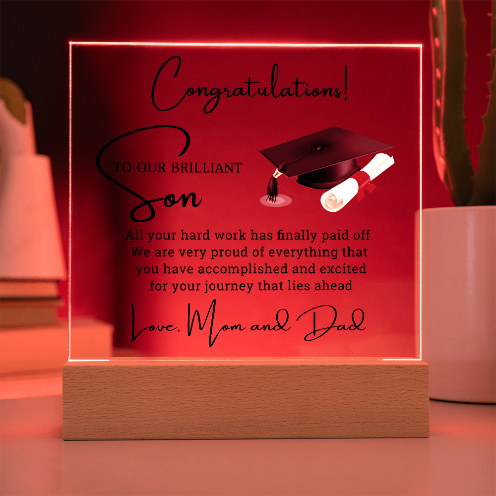 Graduation Acrylic Plaque for Son