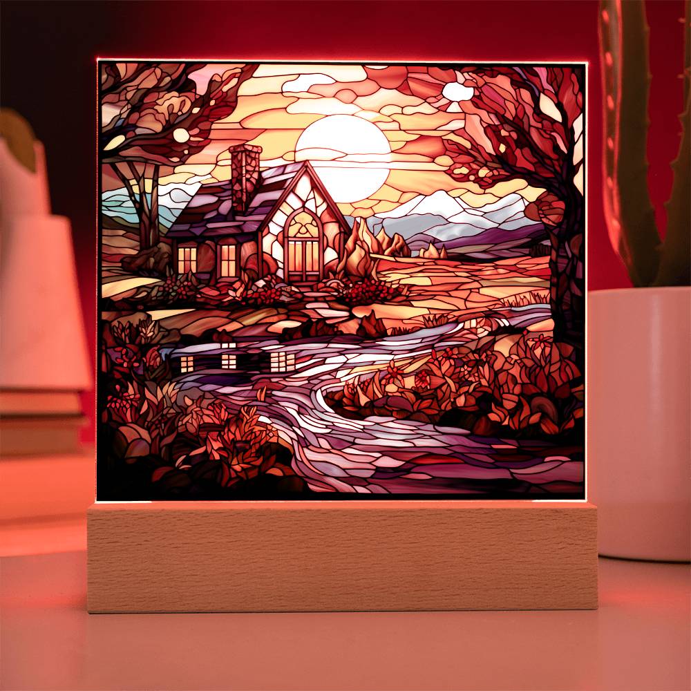 River Cabin Acrylic Plaque