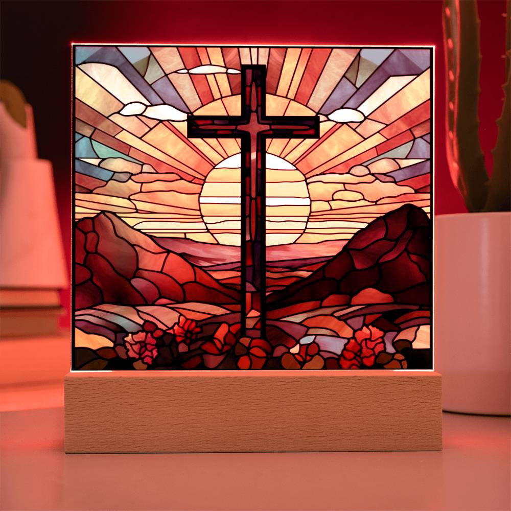 Cross Square Acrylic Plaque