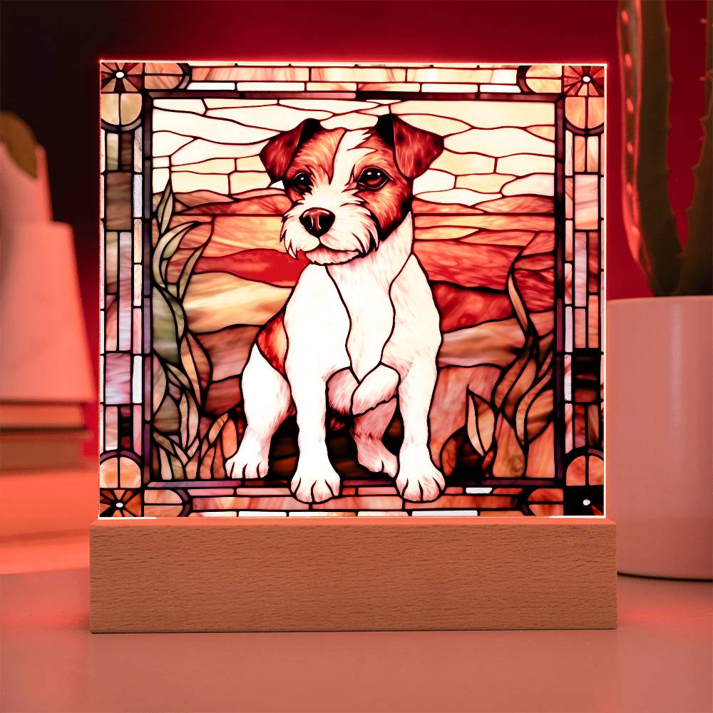 Jack Russell Terrier Dog Acrylic  Square Plaque, Pet Memorial