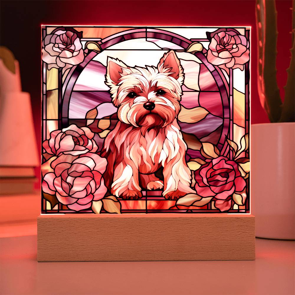 Yorkshire Terrier Dog Acrylic  Square Plaque, Pet Memorial