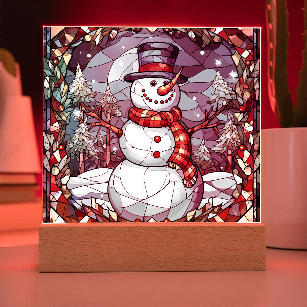 Snowman Acrylic Plaque Nightlight