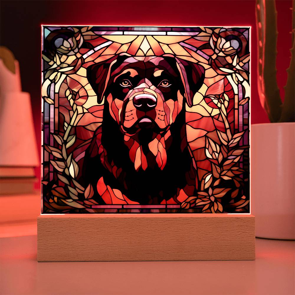 Rottweiler Dog Acrylic  Square Plaque, Pet Memorial