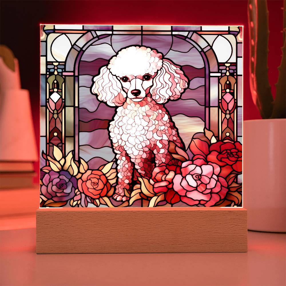 Poodle Dog Acrylic  Square Plaque, Pet Memorial