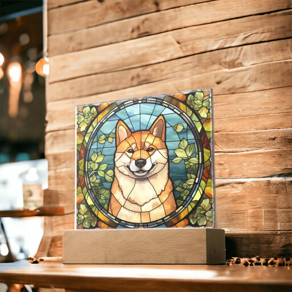 Shiba Inu Dog Acrylic  Square Plaque, Pet Memorial