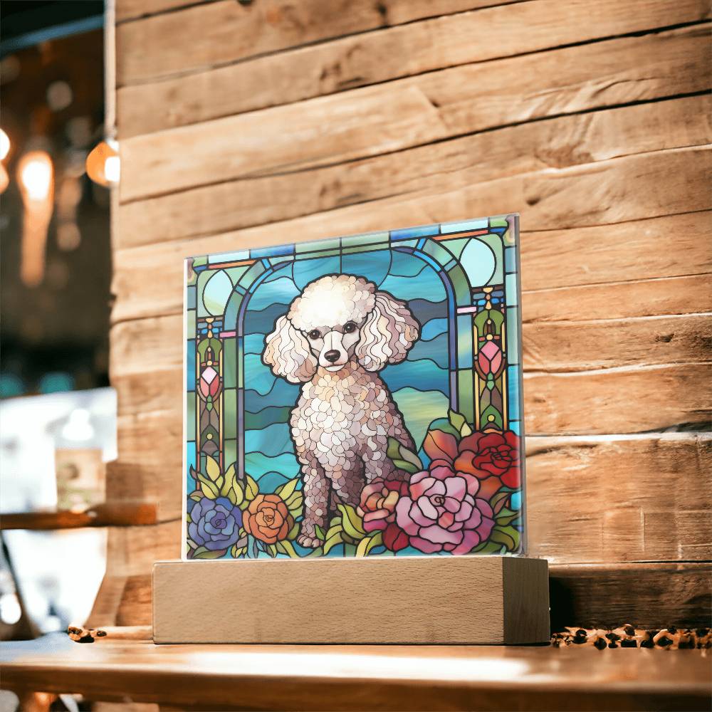 Poodle Dog Acrylic  Square Plaque, Pet Memorial