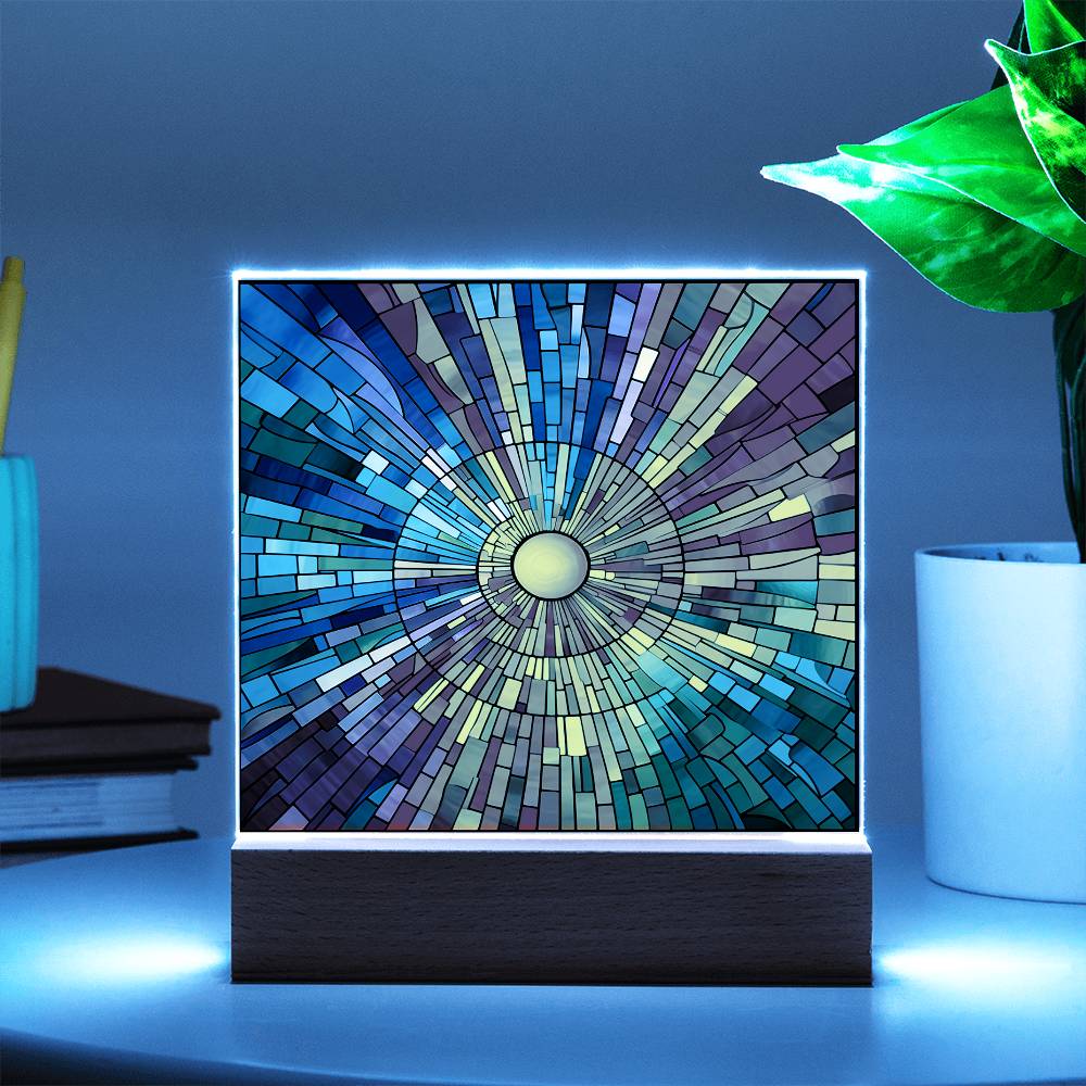 Untitled design (75) Sublimation Stained Glass Square Acrylic Plaque