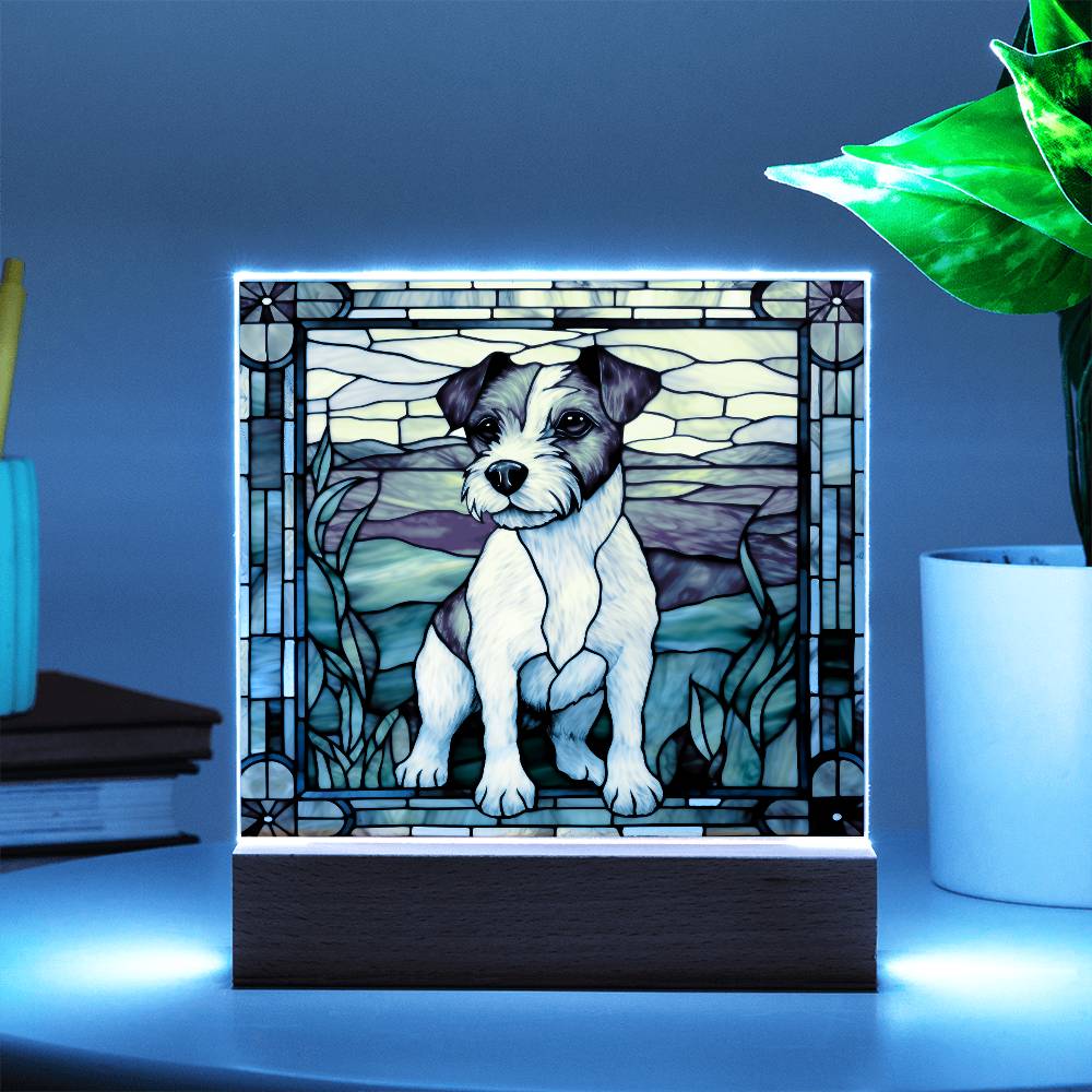 Jack Russell Terrier Dog Acrylic  Square Plaque, Pet Memorial