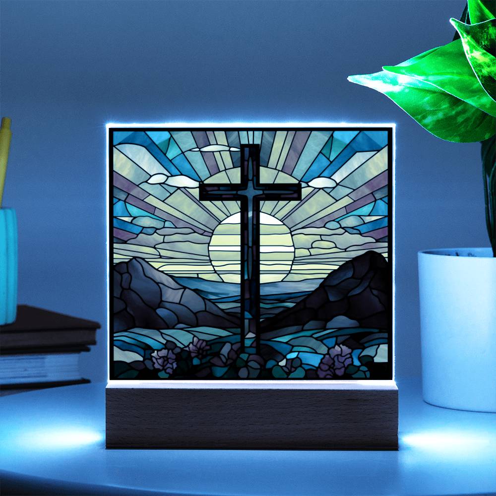 Cross Square Acrylic Plaque