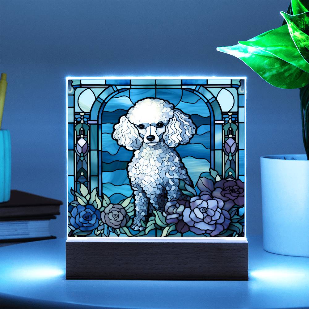 Poodle Dog Acrylic  Square Plaque, Pet Memorial