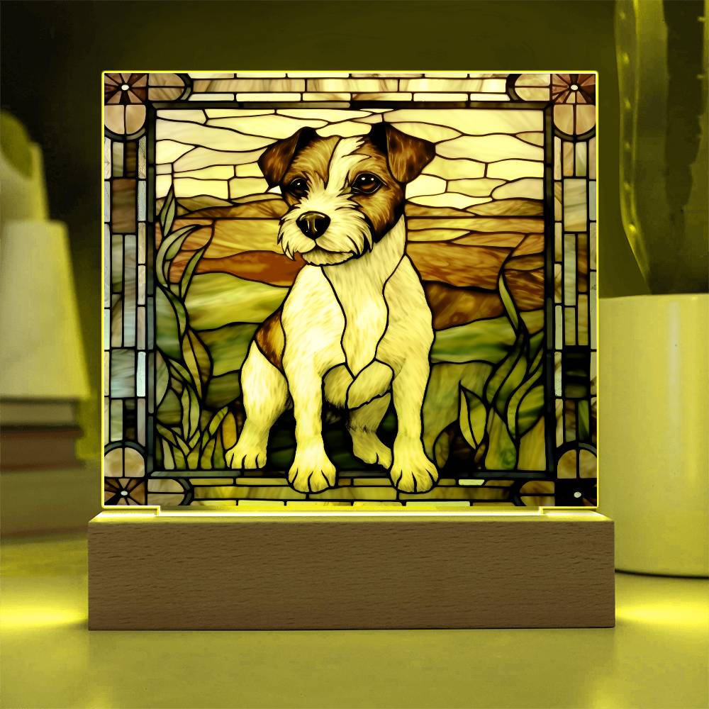 Jack Russell Terrier Dog Acrylic  Square Plaque, Pet Memorial