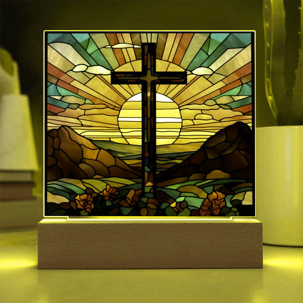 Cross Square Acrylic Plaque