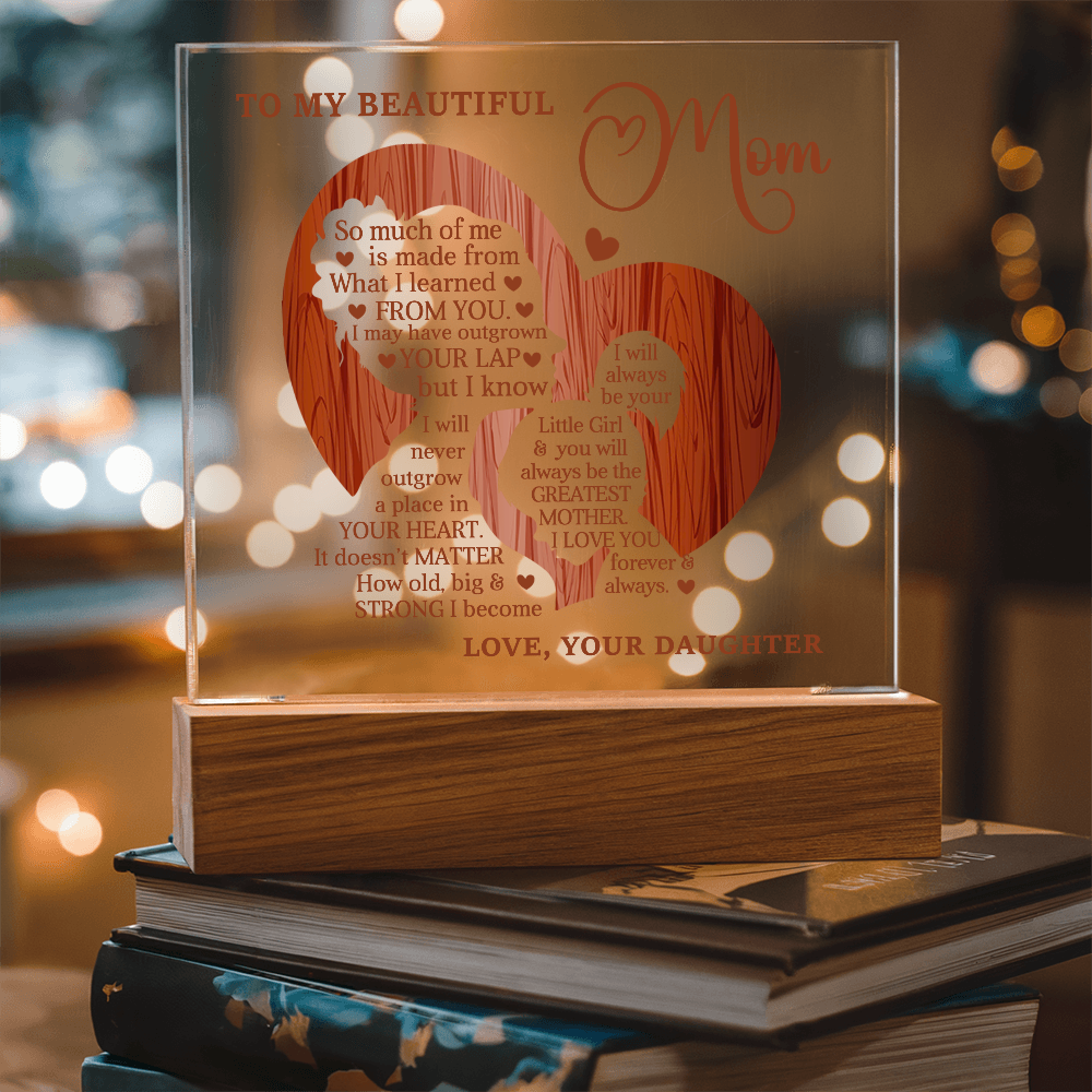 My Beautiful Mom Square Acrylic Plaque and Nightlight