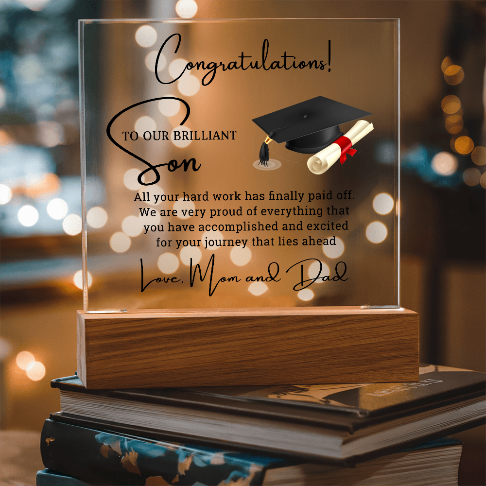 Graduation Acrylic Plaque for Son