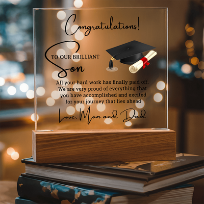 Graduation Acrylic Plaque for Son