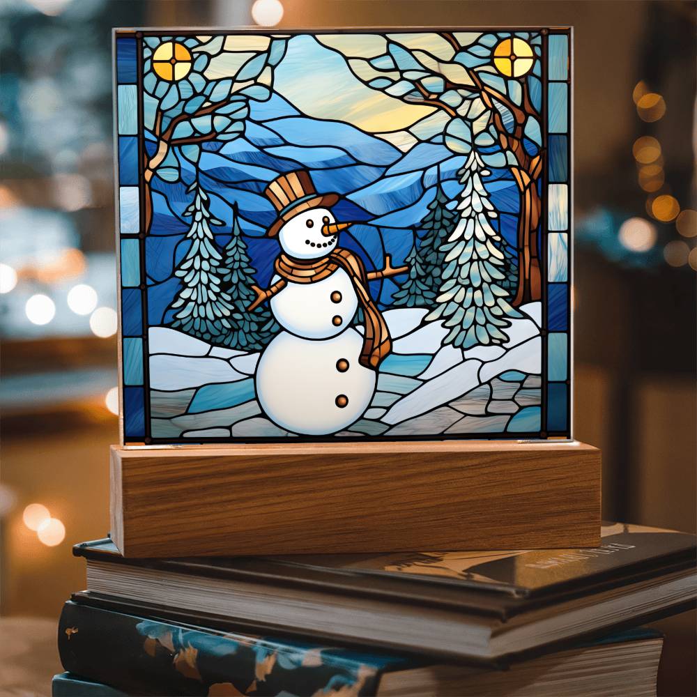 Snowman Acrylic Plaque Nightlight