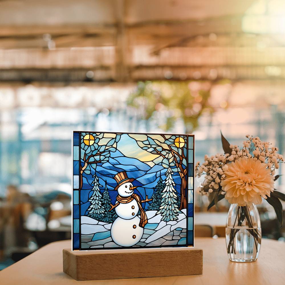 Snowman Acrylic Plaque Nightlight