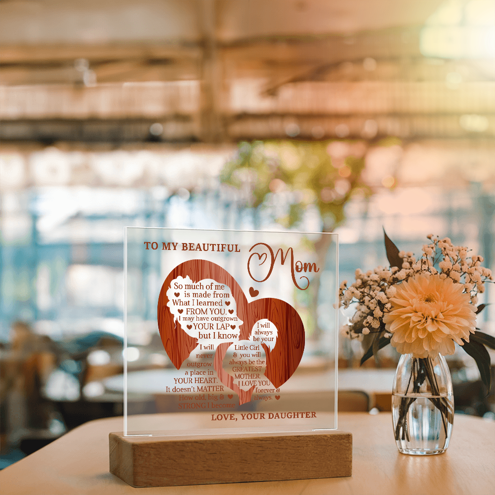 My Beautiful Mom Square Acrylic Plaque and Nightlight