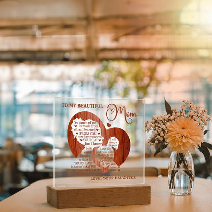 My Beautiful Mom Square Acrylic Plaque and Nightlight