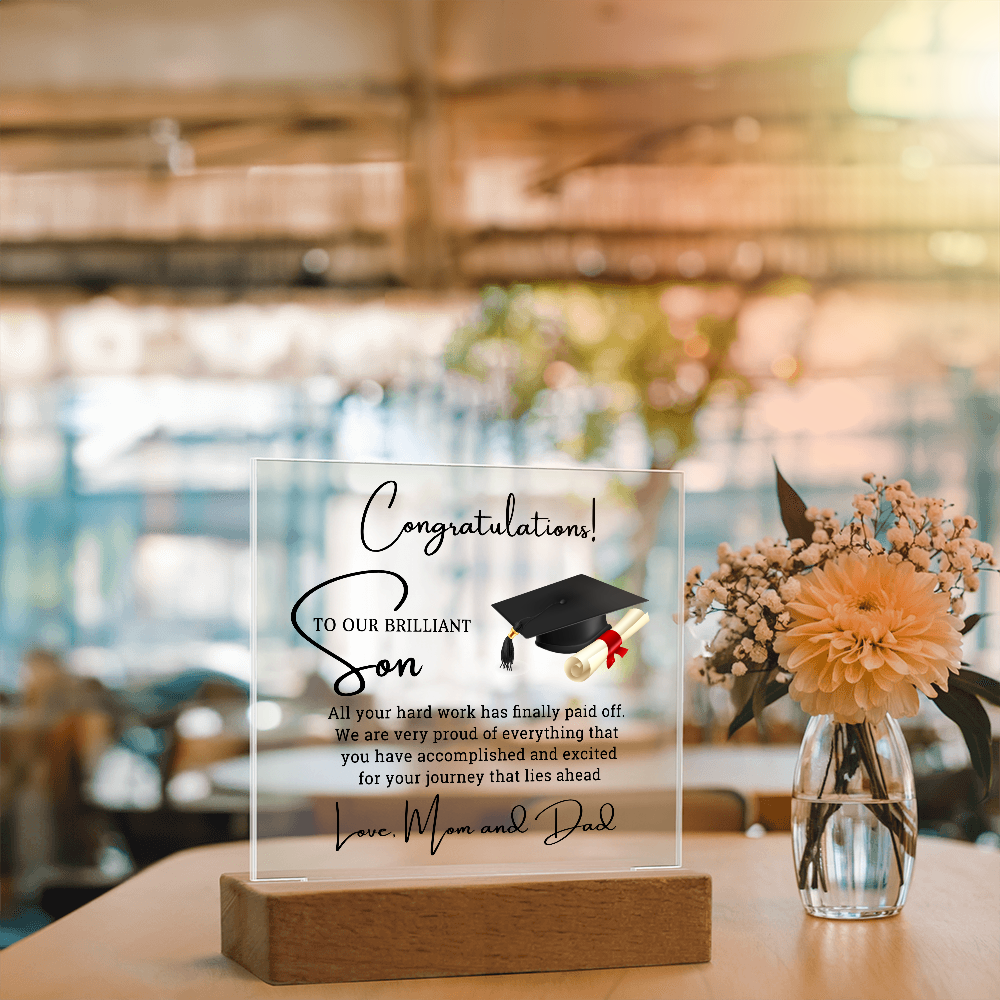Graduation Acrylic Plaque for Son