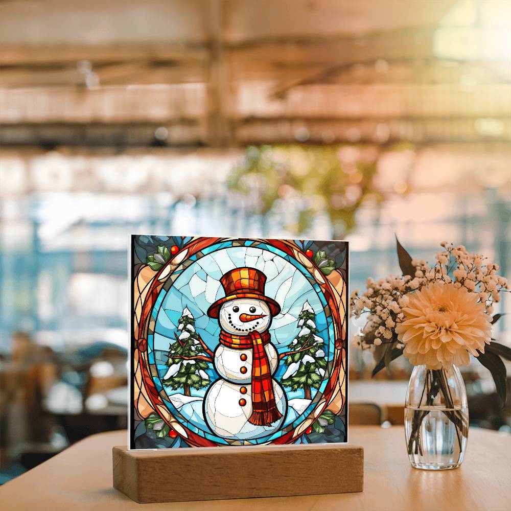 Winter Snowman Plaque Nightlight