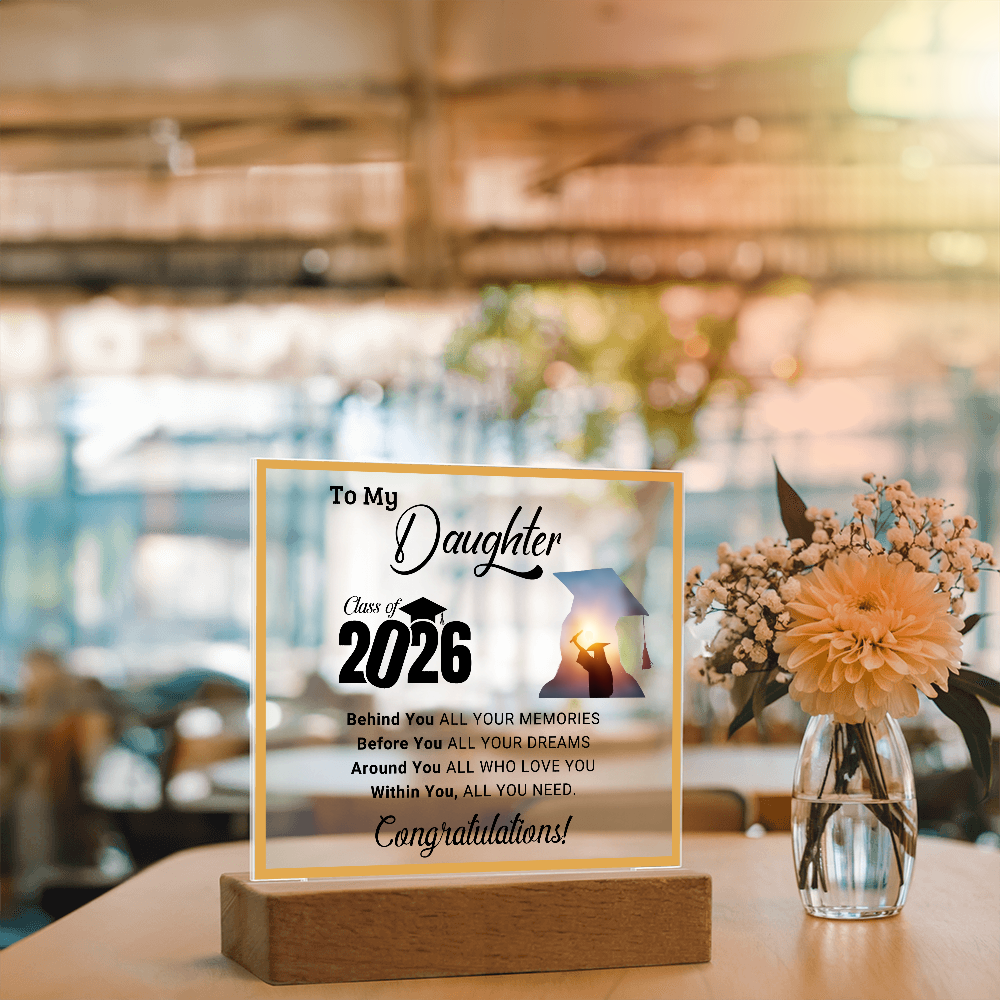 Daughter's 2026 Graduation Acrylic Light Up Plaque