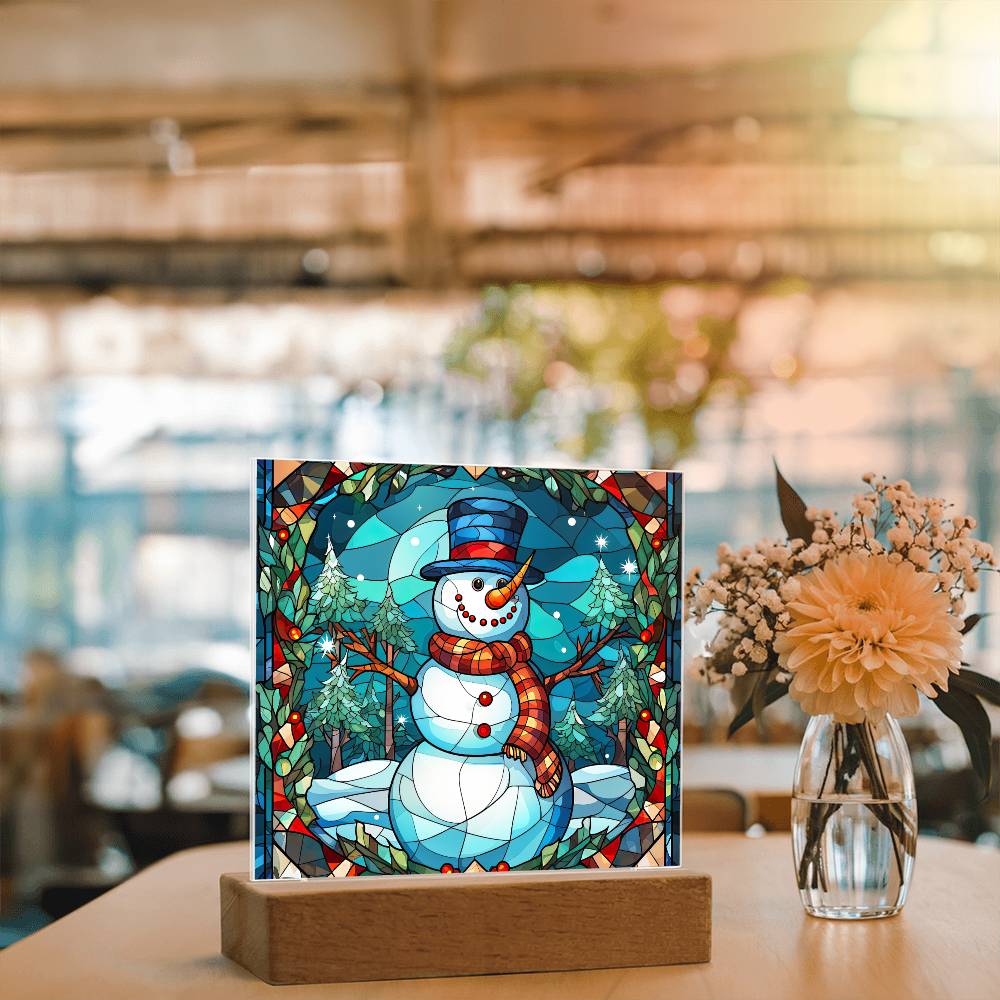 Snowman Acrylic Plaque Nightlight