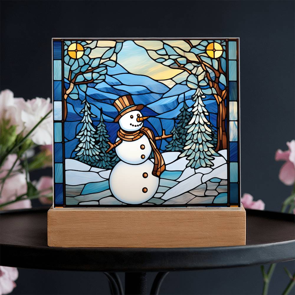 Snowman Acrylic Plaque Nightlight