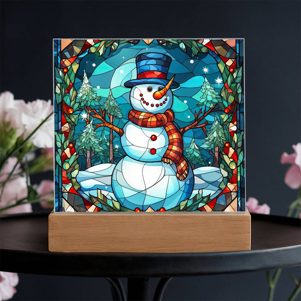 Snowman Acrylic Plaque Nightlight