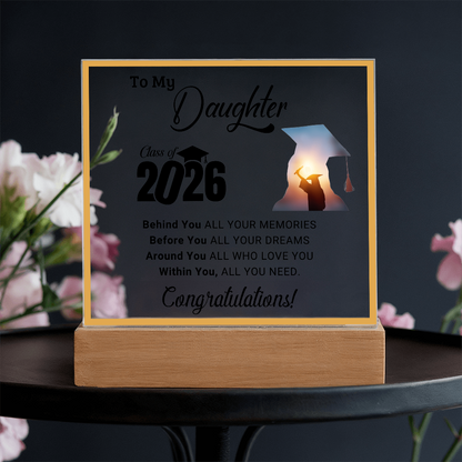 Daughter's 2026 Graduation Acrylic Light Up Plaque