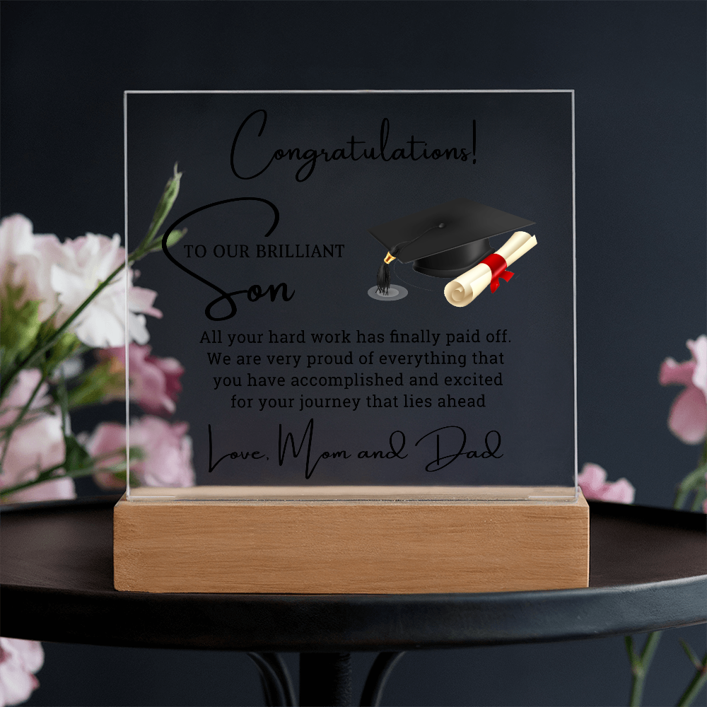 Graduation Acrylic Plaque for Son