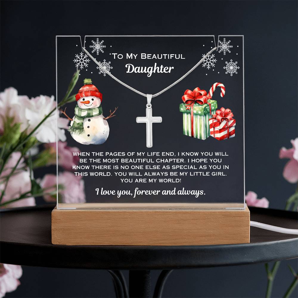 Daughter Cross Necklace Plaque