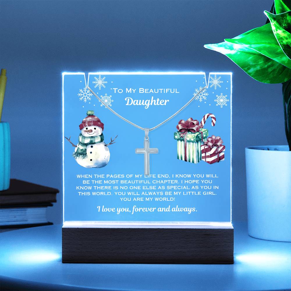 Daughter Cross Necklace Plaque