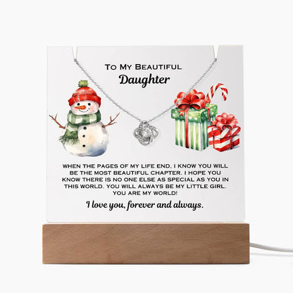 Daughter Christmas Plaque Necklace