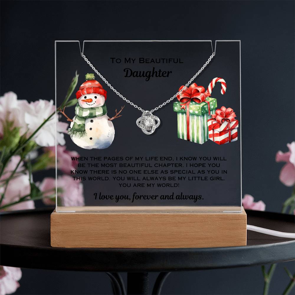 Daughter Christmas Plaque Necklace