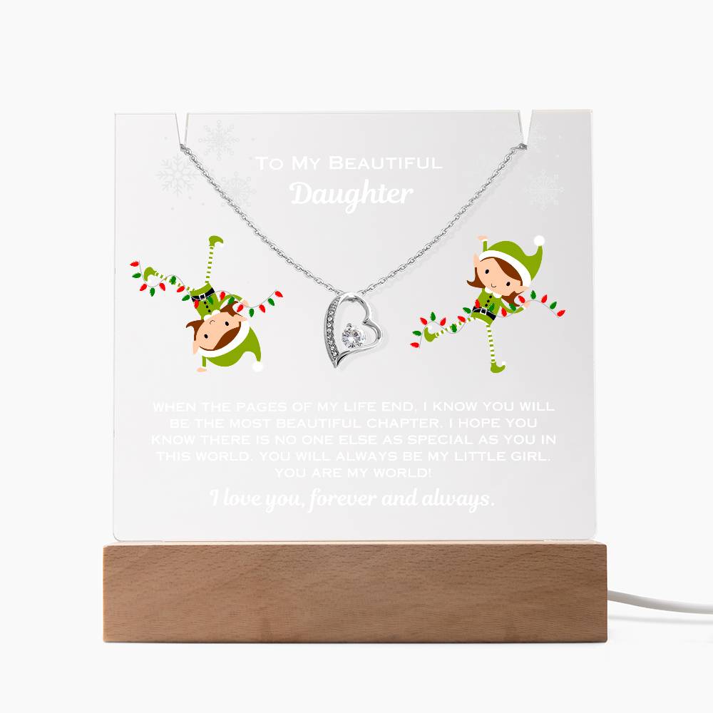 Daughter Plaque and Heart Necklace