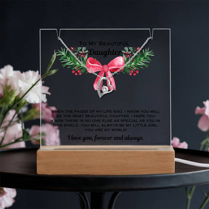 Daughter Christmas Heart Necklace