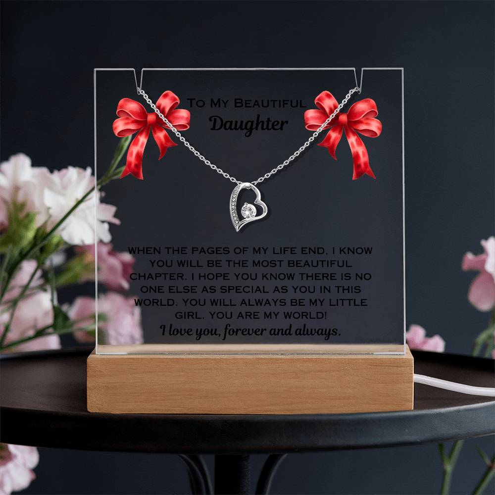 Christmas Heart Daughter Necklace