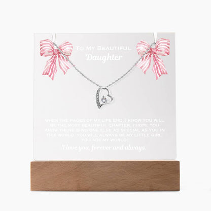 Christmas Heart Necklace for Daughter