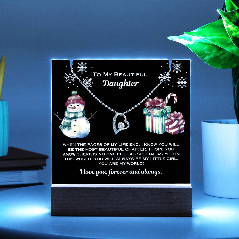 Daughter Keepsake Acrylic Bundle and Necklace