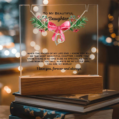 Daughter Christmas Heart Necklace