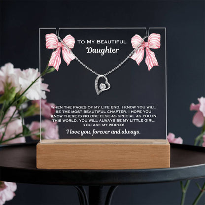 Christmas Heart Necklace for Daughter