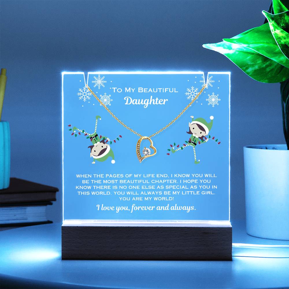 Daughter Plaque and Heart Necklace