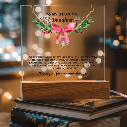 Daughter Christmas Heart Necklace