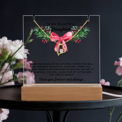 Daughter Christmas Heart Necklace