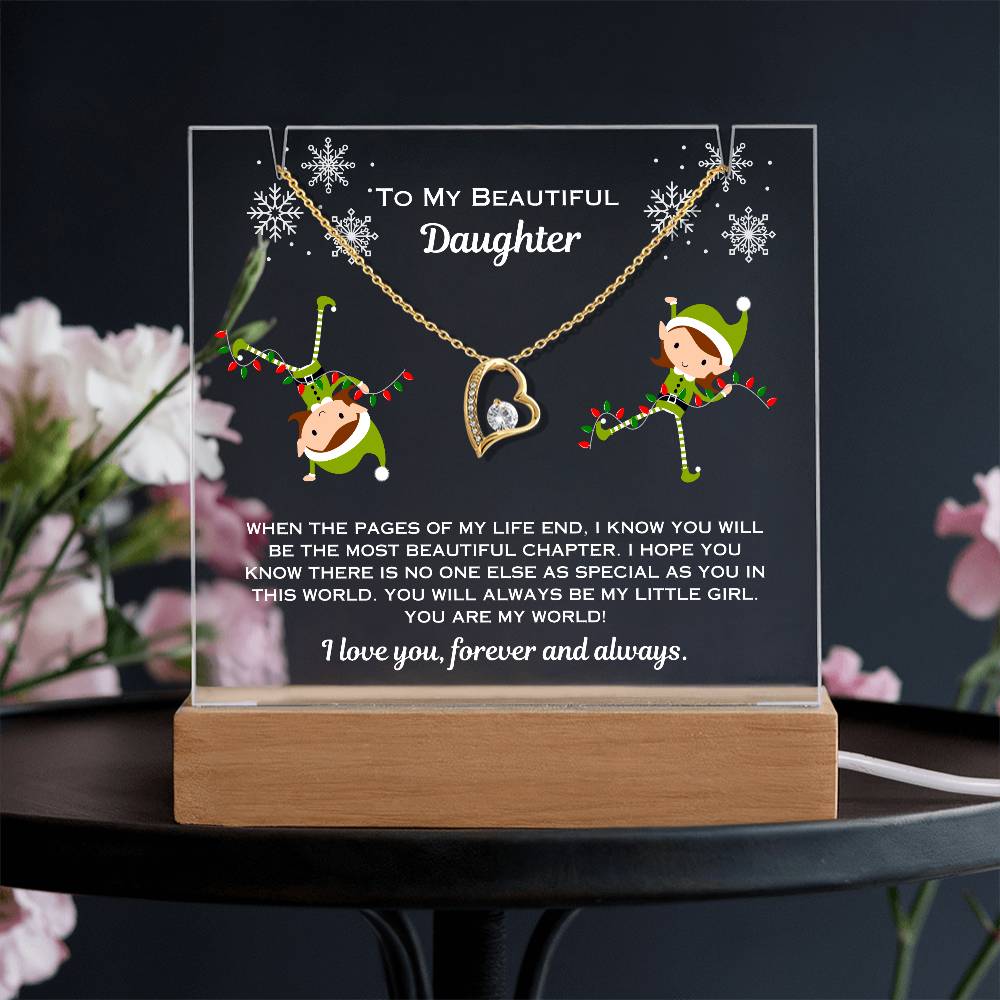 Daughter Plaque and Heart Necklace