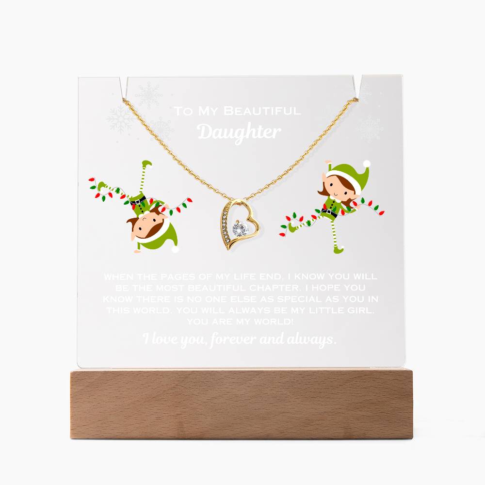 Daughter Plaque and Heart Necklace